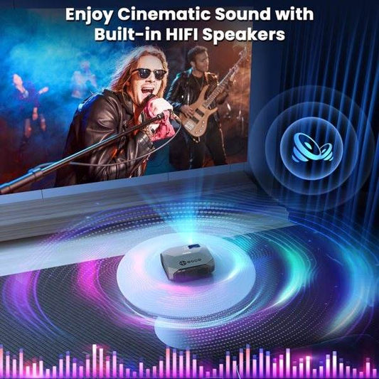 Projector With 5G WiFi And Bluetooth, Native 1080P, Supports 4K, Suitable For Mobile Phones,PCs,TV Sticks,PS5 - Holy Mango Store