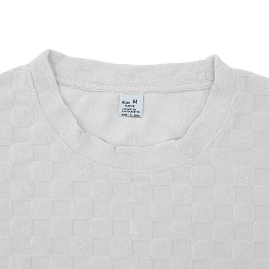 Jacquard Plaid Loose Straight Casual Shorts Suit - Holy Mango Store