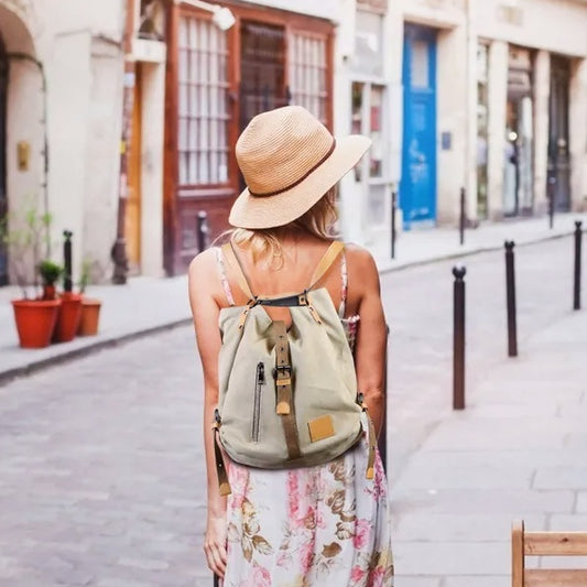 Convertible Canvas Tote Backpack – Multi-Functional Women’s Bag