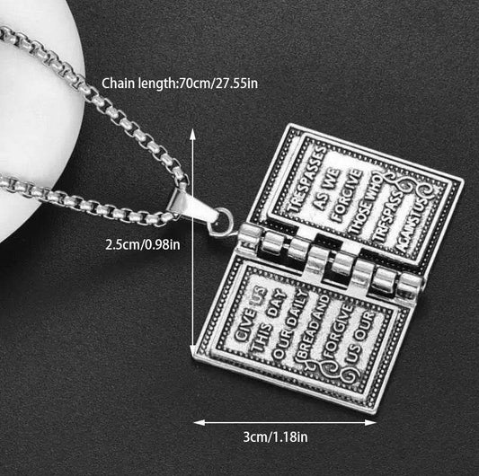 European And American Gothic Style Flip Able Bible Book Cross Necklace - Holy Mango Store