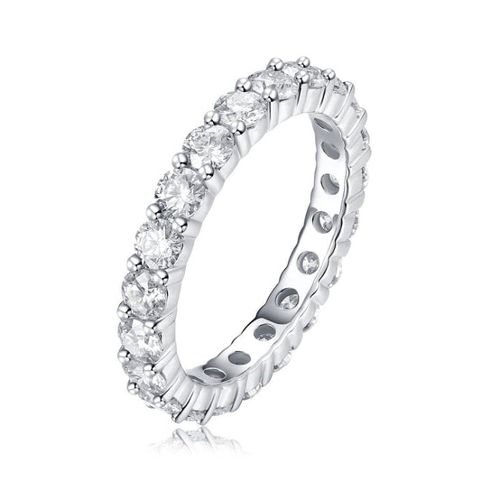 Luxury Fashion Diamond Ring, Row Diamond Ring, Moissanite Silver Ring, Jewelry - Holy Mango Store