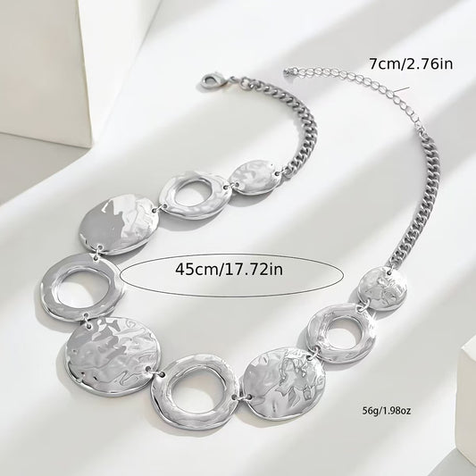 Silver Geo Statement Necklace – Bold & Handmade