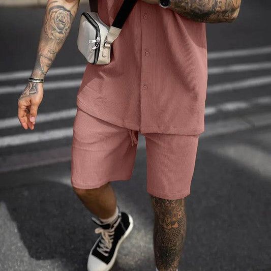 Men's Casual And Comfortable Polo Short-sleeved Shorts Suit - Holy Mango Store