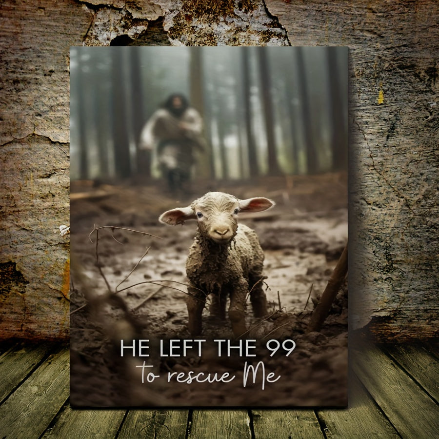 “He Left 99 Sheep to Save Me” – Christian Framed Canvas Wall Art