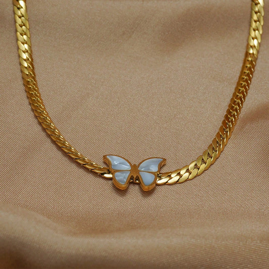 18K Gold Butterfly Jewelry Set – Elegant 4PC Gift for Her