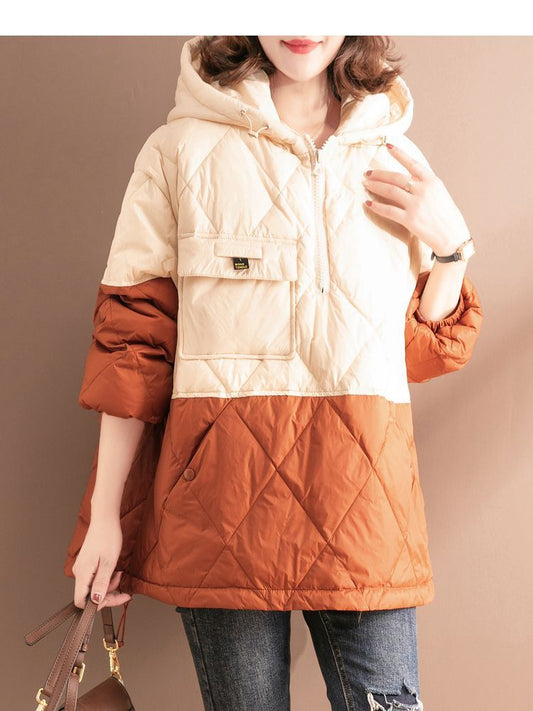 Lightweight Hooded Cotton Coat – Mid-Length & Cozy