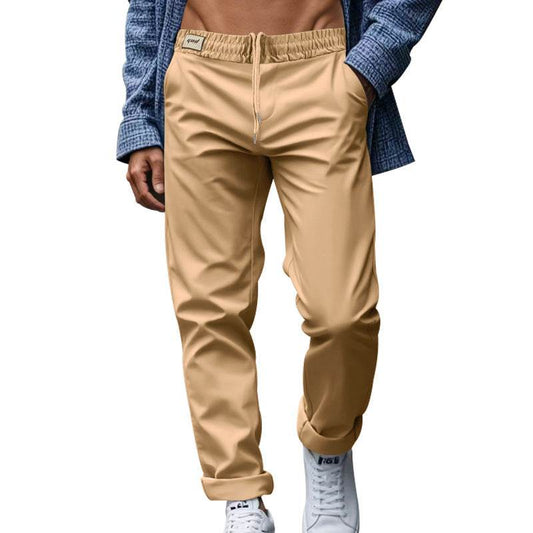 Men's Loose Comfortable Quick-drying Waist-tied Casual Business Pure Color Trousers - Holy Mango Store