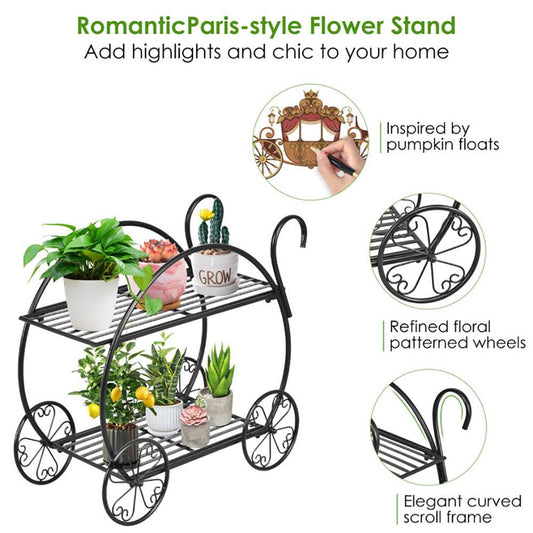 Heavy Duty Metal Flower Cart Plant Stand - Holy Mango Store