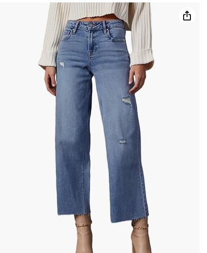 Women's High-Waisted Loose Fit Denim Jeans