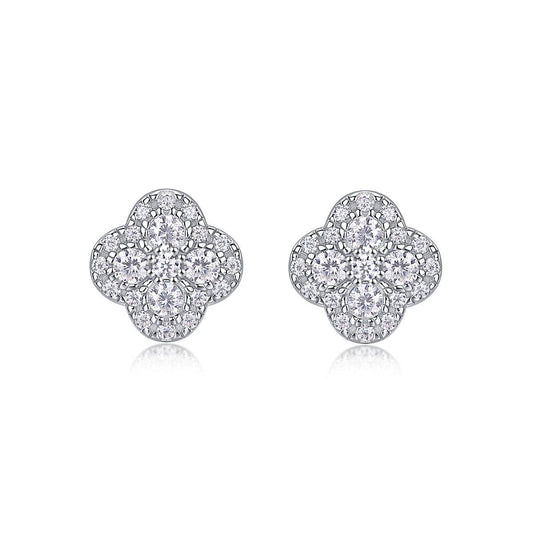 Fragrance Luxury Fashion Diamond Earrings Stud Inlaid With Mosan Diamond Silver Jewelry - Holy Mango Store