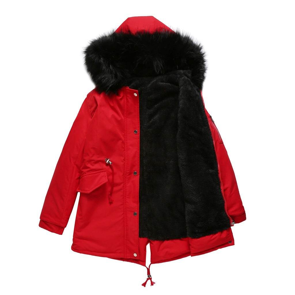 Parka Cotton-padded Coat Mid-length Hooded - Holy Mango Store
