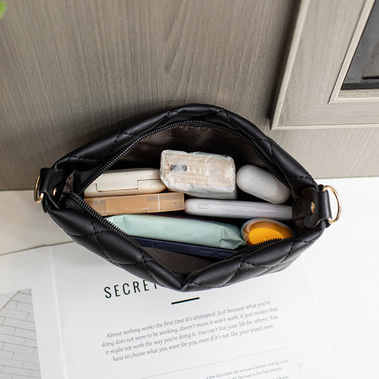 Women’s Quilted Chain Crossbody Bag – Stylish Diamond-Stitch Bucket Purse