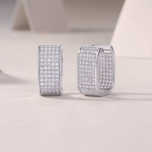 Star Light Luxury Fashion Diamond Earrings Stud Set With Mosan Diamond Silver Jewelry - Holy Mango Store