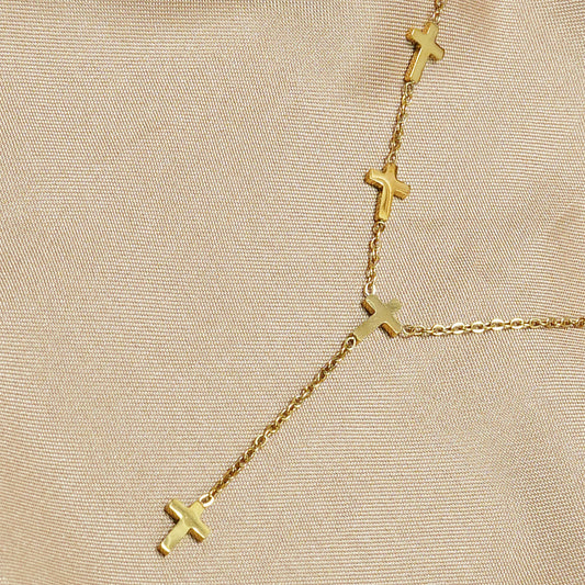 Celestial Faith Charm Necklace – 18K Gold‑Plated Stainless Steel