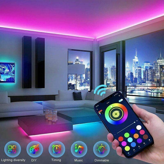 BRAND NEW 5050 RGB LED Strip Bluetooth Remote Lights TV Back Lights For Bar Room - Holy Mango Store