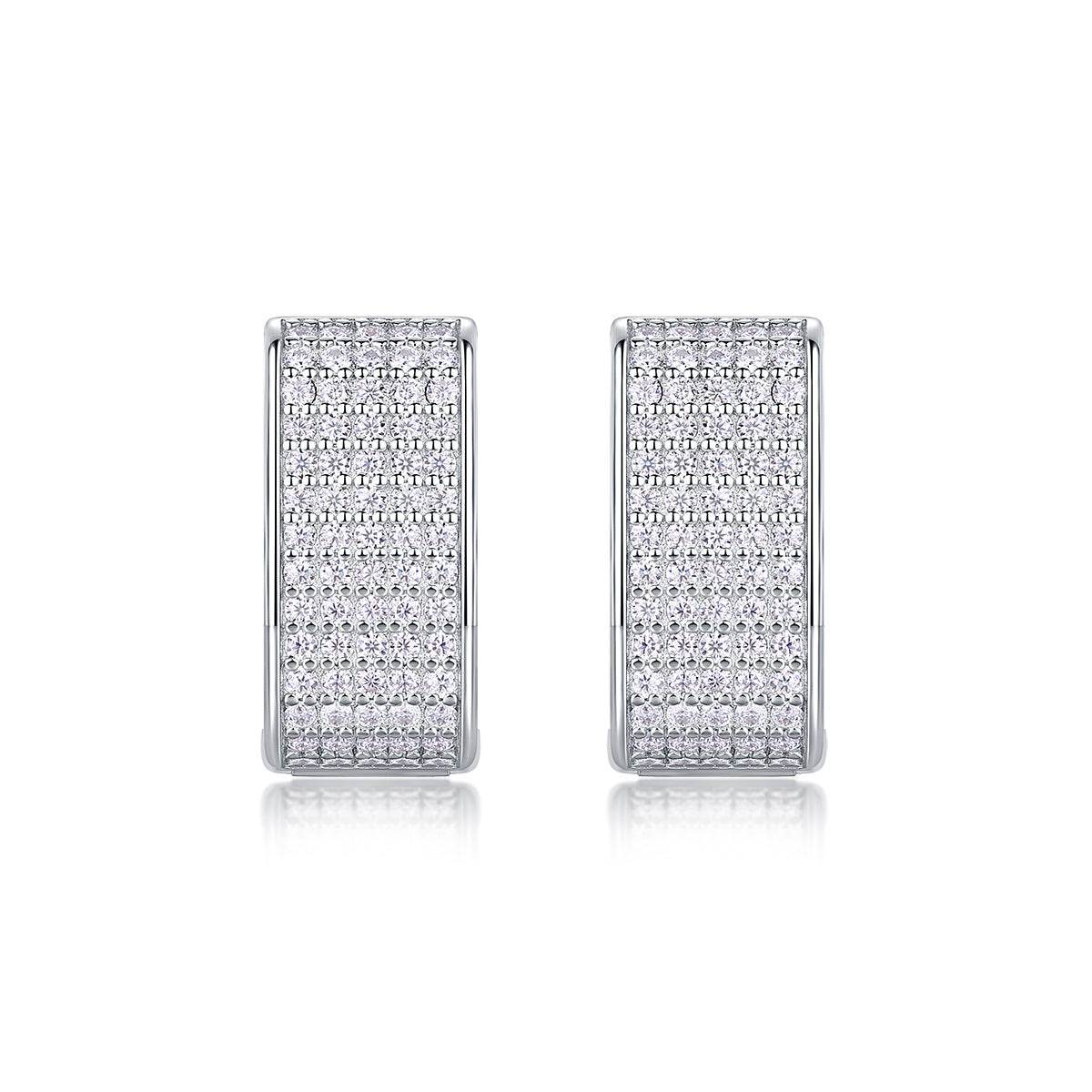 Star Light Luxury Fashion Diamond Earrings Stud Set With Mosan Diamond Silver Jewelry - Holy Mango Store