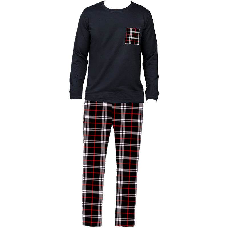 Ice Silk Long Sleeve Long Pants Men's Pajama Set - Holy Mango Store