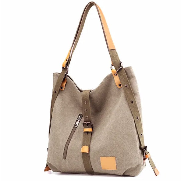 Convertible Canvas Tote Backpack – Multi-Functional Women’s Bag