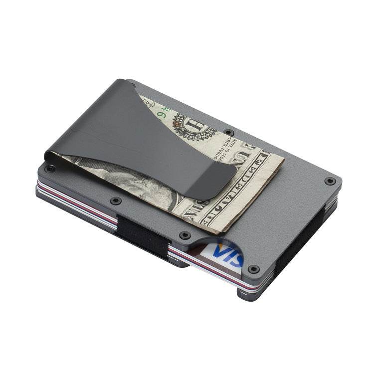 Holy Mango Store carbon fiber wallet for men slim RFID blocking metal card holder with money clip and cash