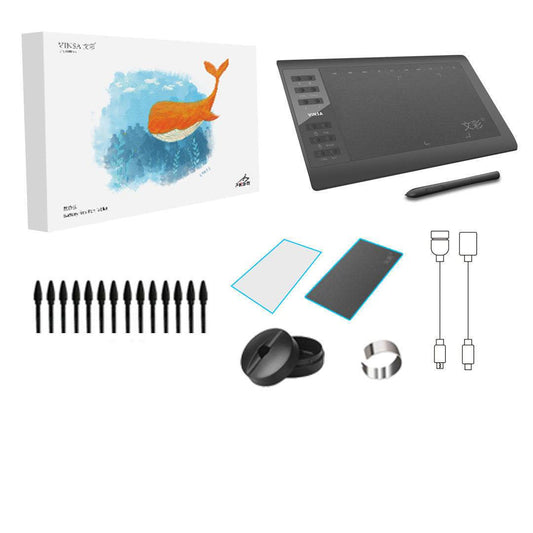10 inch artist drawing tablet with pen, replacement nibs, cables, and accessories from Holy Mango Store