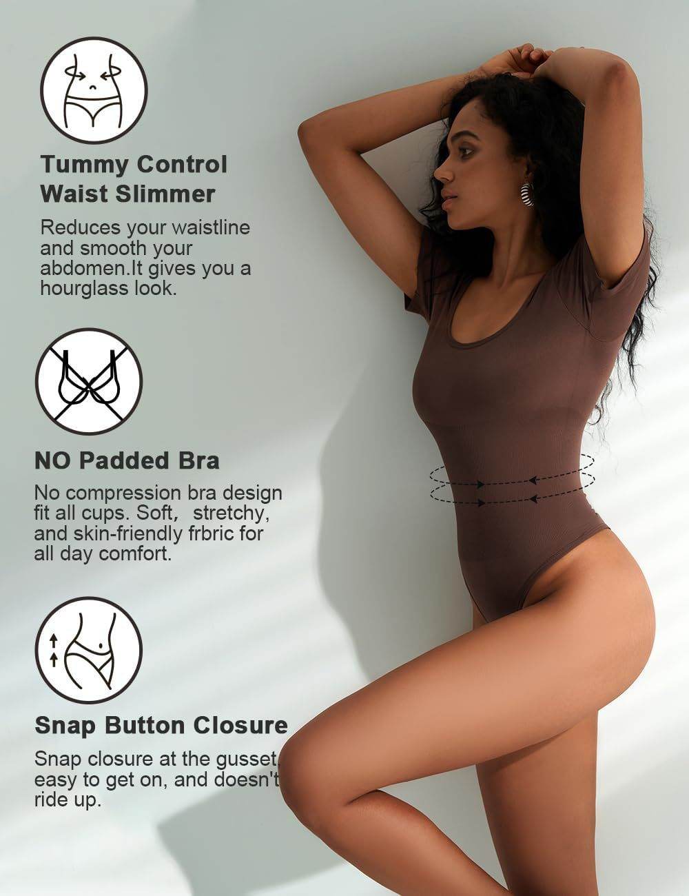 European And American Square-neck Cinched Corset Close-fitting Seamless Short Sleeve T-back - Holy Mango Store