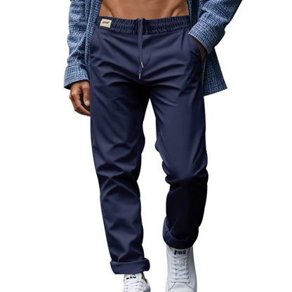 Men's Loose Comfortable Quick-drying Waist-tied Casual Business Pure Color Trousers - Holy Mango Store