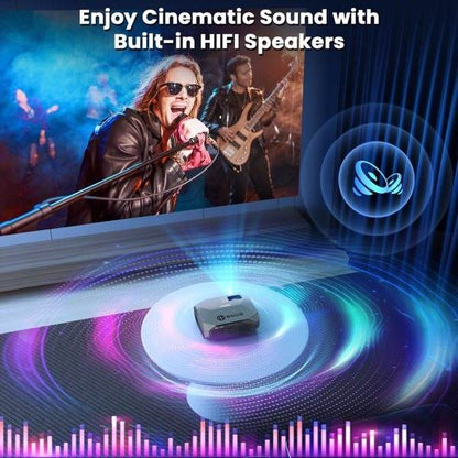 Projector With 5G WiFi And Bluetooth, Native 1080P, Supports 4K, Suitable For Mobile Phones,PCs,TV Sticks,PS5 - Holy Mango Store