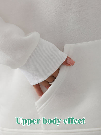 Women’s Solid Color Long Sleeve Sweatshirt Set – Cozy Casual Style