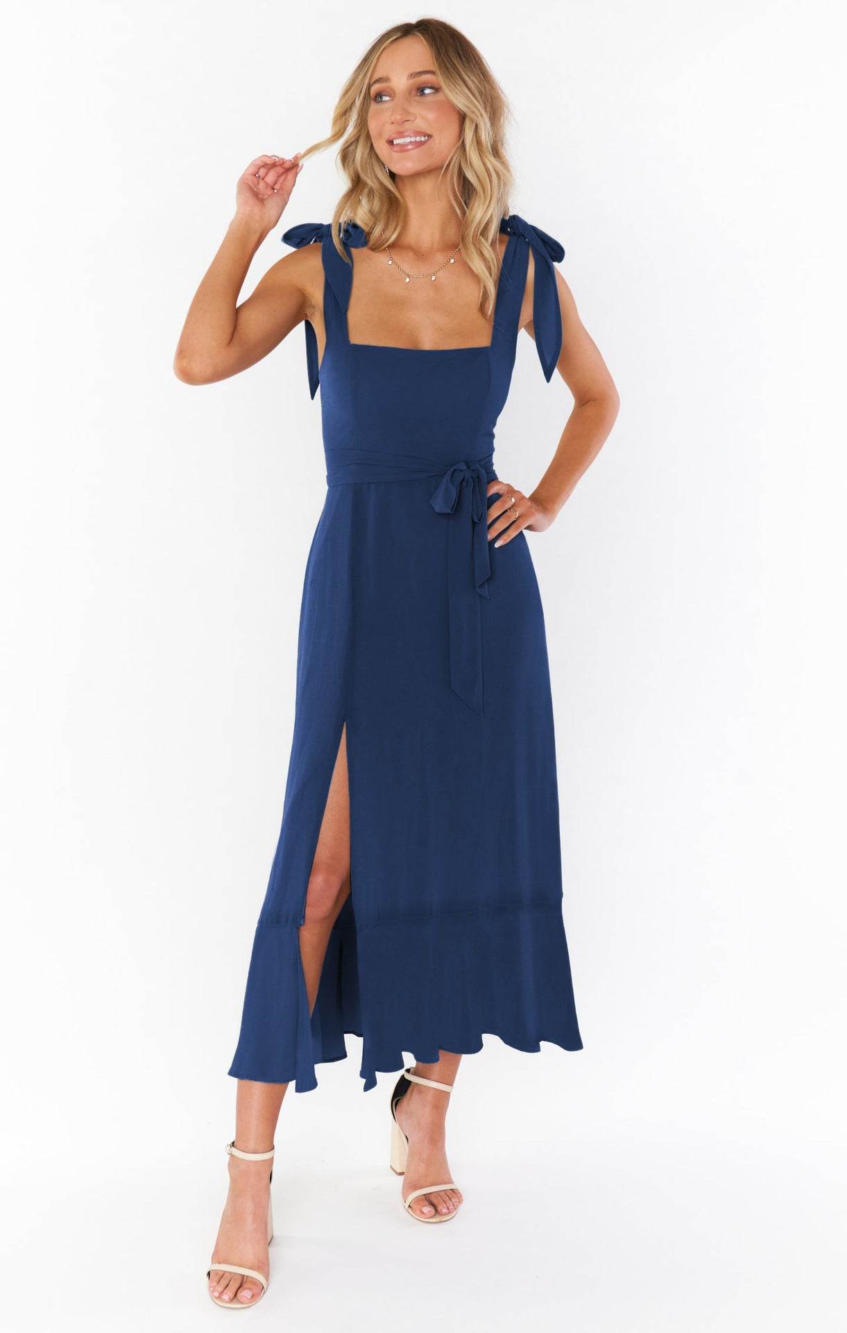 Temperament Suspender Split Dress With Lace-up Design Fashion Summer Ruffled Beach Dresses For Women - Holy Mango Store