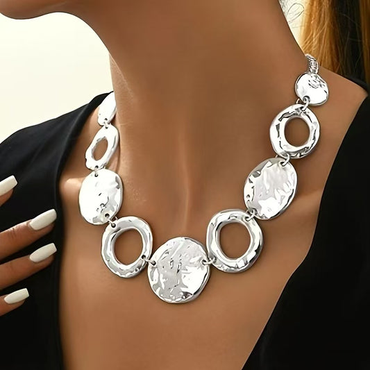 Silver Geo Statement Necklace – Bold & Handmade