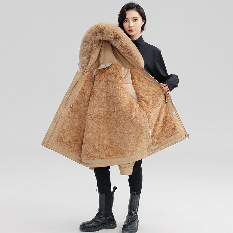 Horn Button Parka Women's Loose Coat