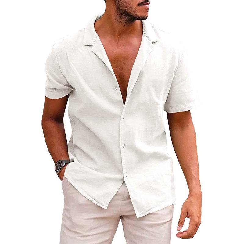 Men's Tops Casual Button Down Shirt Short Sleeve Beach Shirt Summer Mens Clothing - Holy Mango Store