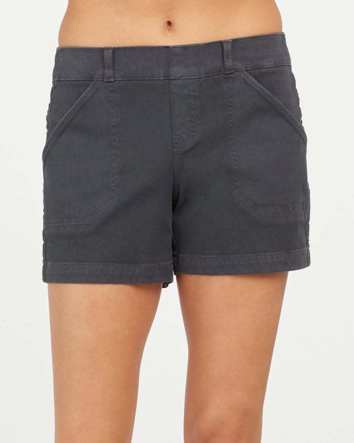High-Waisted Utility Cotton Shorts