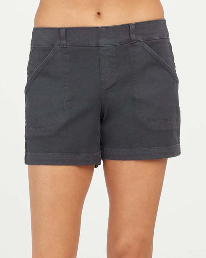 High-Waisted Utility Cotton Shorts