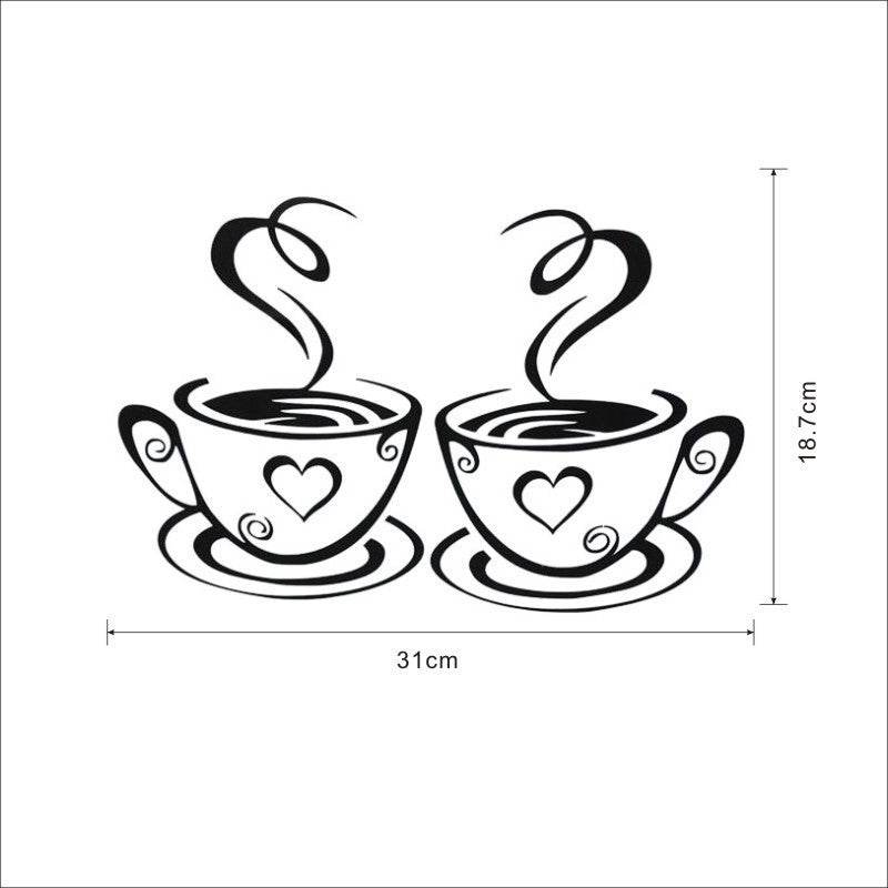 Cup Coffee Removable Wall Sticker Decorative Painting - Holy Mango Store