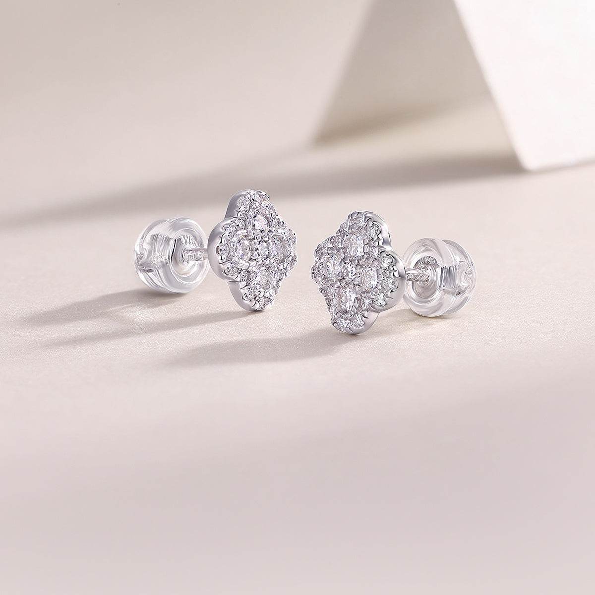 Fragrance Luxury Fashion Diamond Earrings Stud Inlaid With Mosan Diamond Silver Jewelry - Holy Mango Store