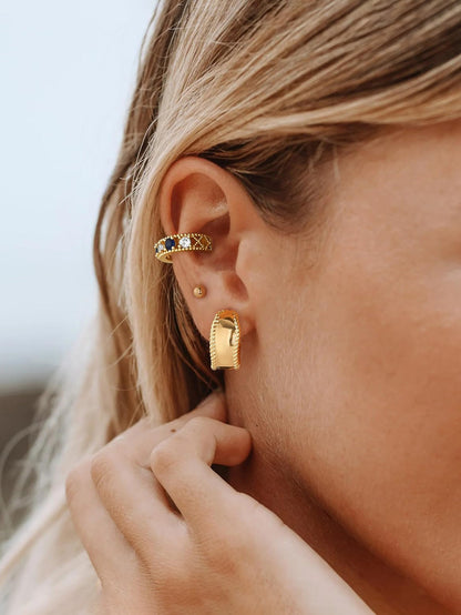 Liquid Metal Fusion Prism Stud Earrings – 14K Gold & Silver Set