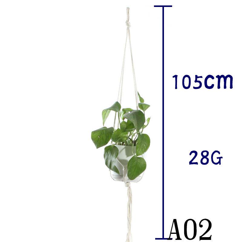 Flower Pot Net Bag Beige Cotton Rope Indoor Plant Hanger Hanging Basket Sling - Holy Mango Store