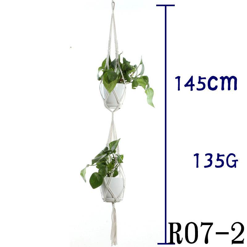 Flower Pot Net Bag Beige Cotton Rope Indoor Plant Hanger Hanging Basket Sling - Holy Mango Store