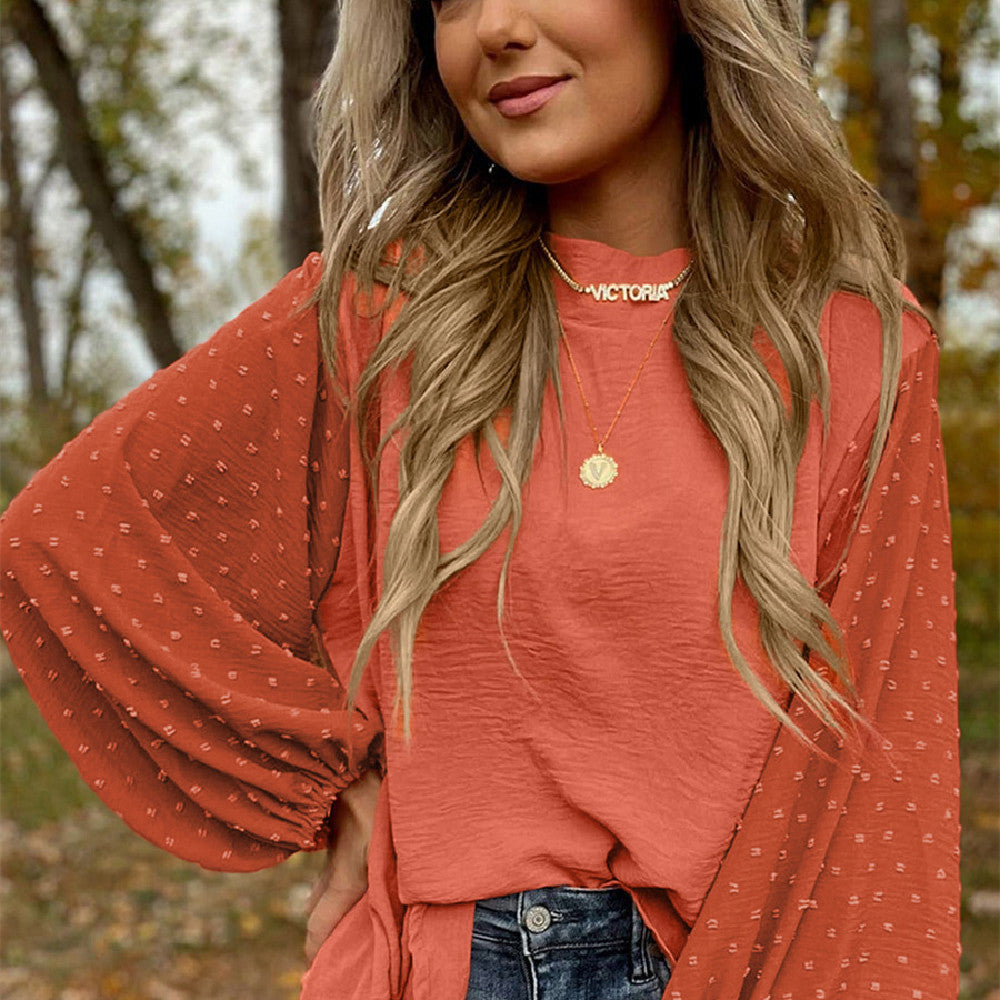 Women’s Casual Round Neck Chiffon Blouse