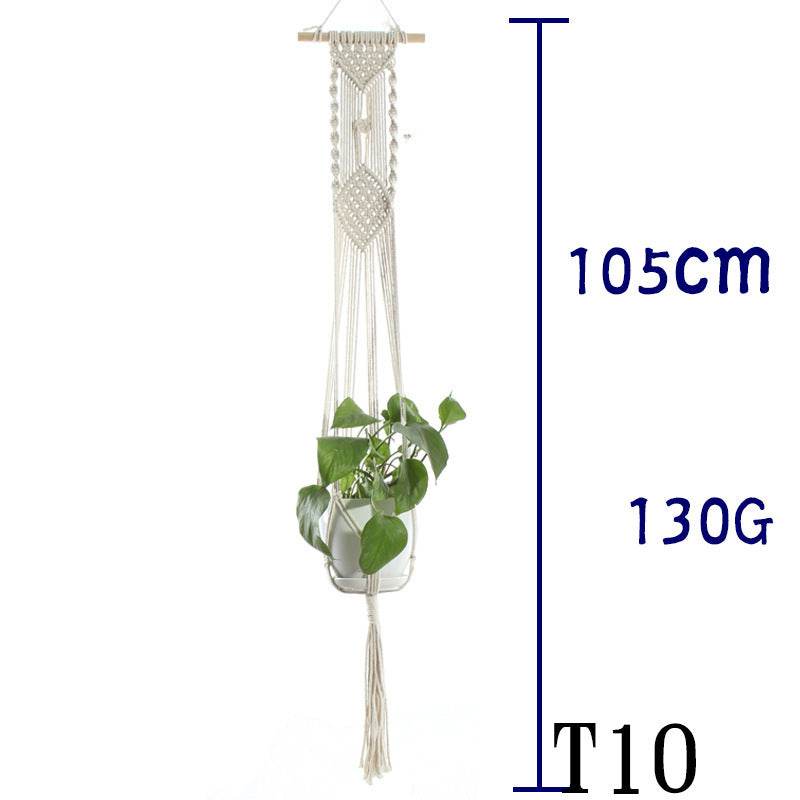 Flower Pot Net Bag Beige Cotton Rope Indoor Plant Hanger Hanging Basket Sling - Holy Mango Store