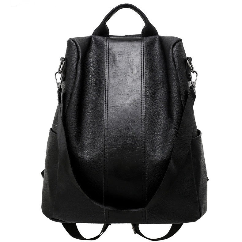 Urban Classic Women’s Solid Color Backpack – Large Capacity Leather Bag