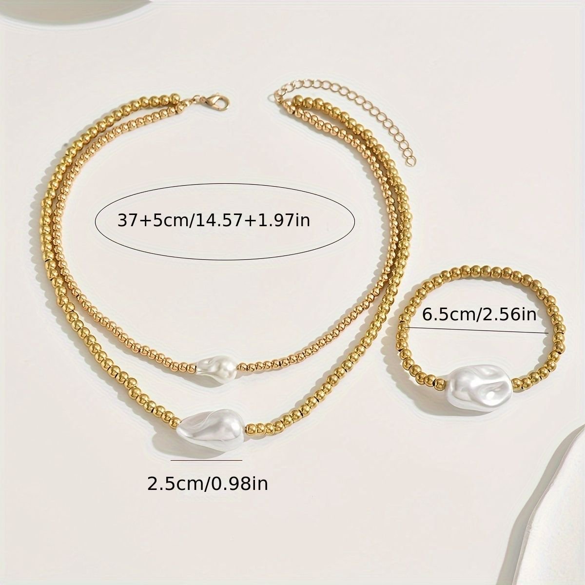 Gold & Pearl Jewelry Set – Handmade Elegance for Her