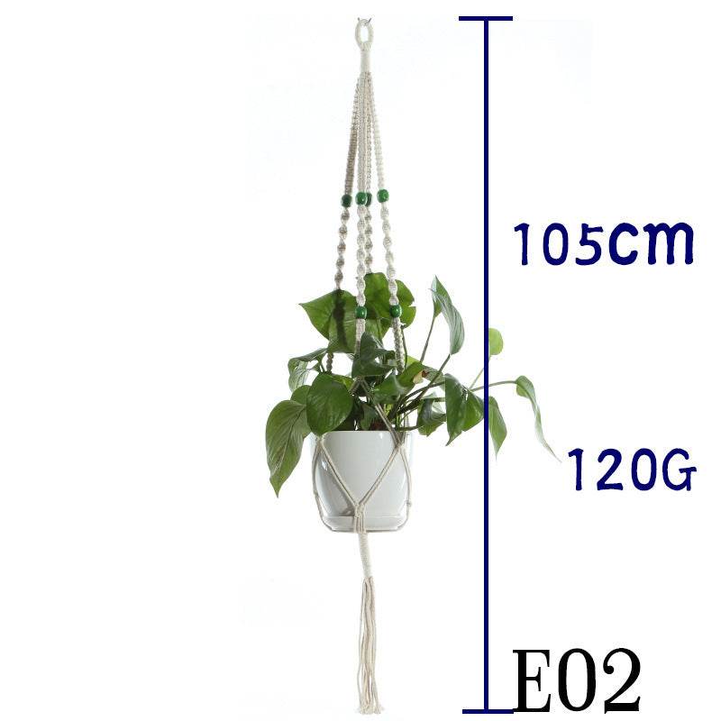 Flower Pot Net Bag Beige Cotton Rope Indoor Plant Hanger Hanging Basket Sling - Holy Mango Store