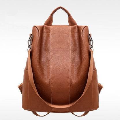 Urban Classic Women’s Solid Color Backpack – Large Capacity Leather Bag