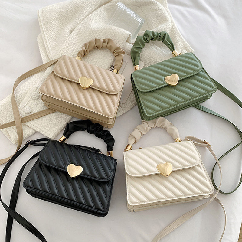Love Metal Chain Shoulder Bag – Chic Small Square Handbag