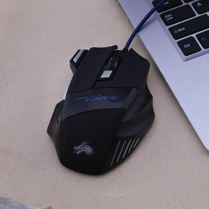 Wired Gaming Mouse 5500DPI 7-Color LED Backlight Optical Mouse Gamer USB 7 Buttons PC Gamer Computer Laptop Desktop Mice - Holy Mango Store