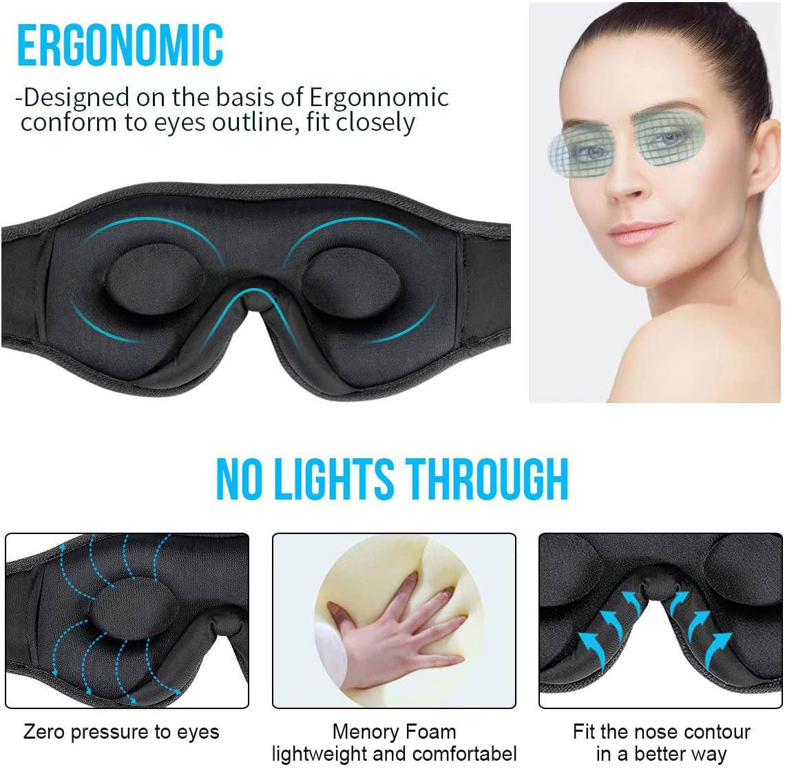 Wireless Call Stereo Music Blackout Sleep Eye Mask - Holy Mango Store