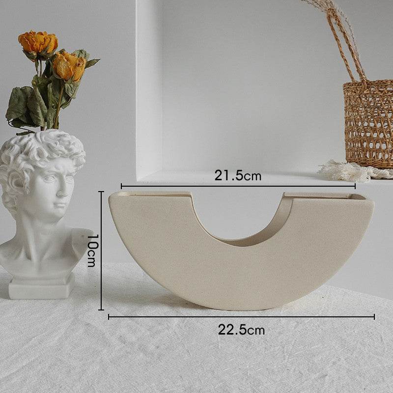 Simplicity Ceramic Vase Dry Flower Arrangement Home Decoration Ornament Living Room Display Art Vases - Holy Mango Store