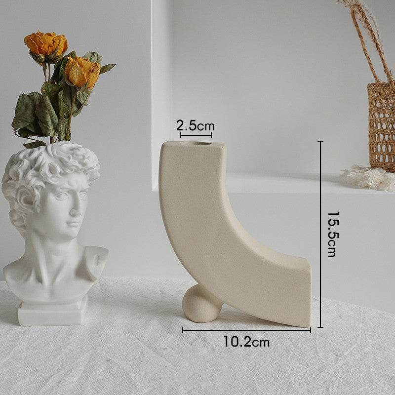 Simplicity Ceramic Vase Dry Flower Arrangement Home Decoration Ornament Living Room Display Art Vases - Holy Mango Store